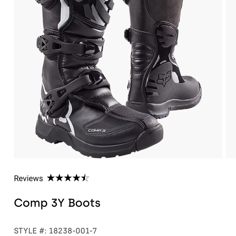 Fox Comp 3Y Black and Gray Boots